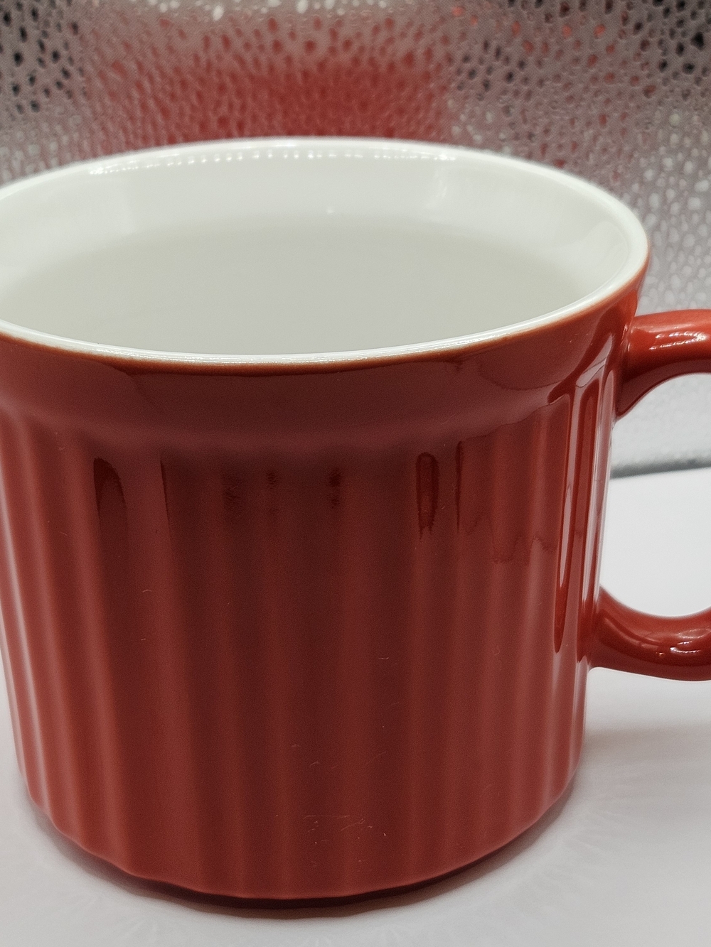 Corningware Red Orange Ceramic Ribbed 20 Oz Soup Coffee Mug